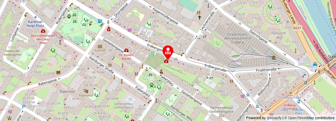 Street map section around the address