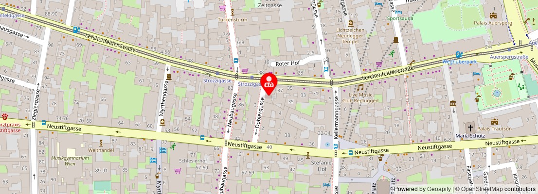 Street map section around the address