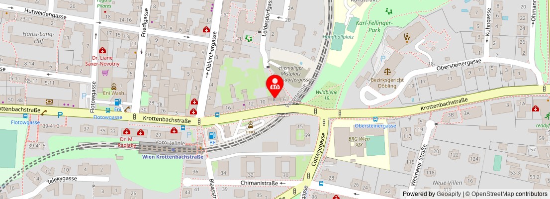 Street map section around the address