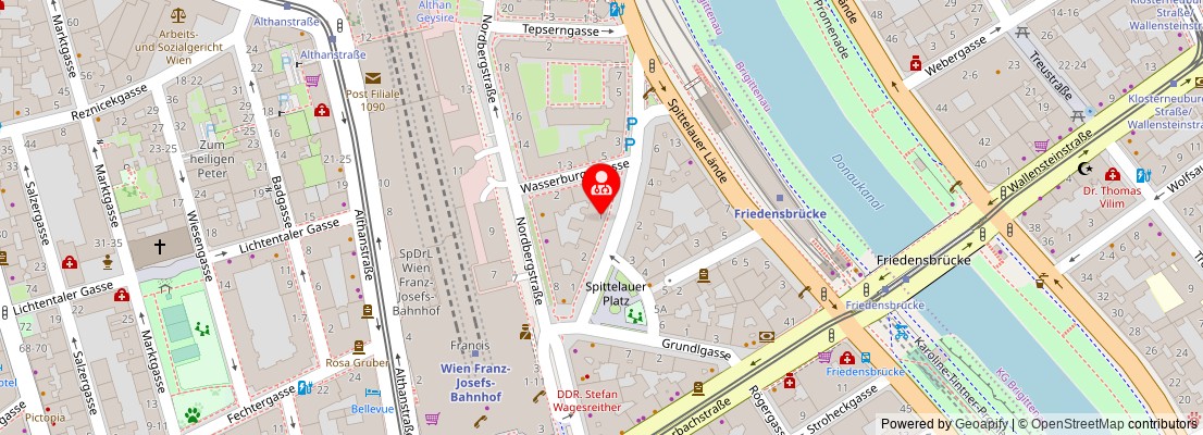 Street map section around the address