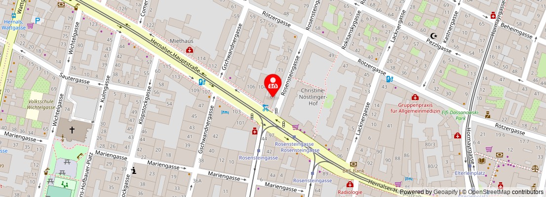 Street map section around the address