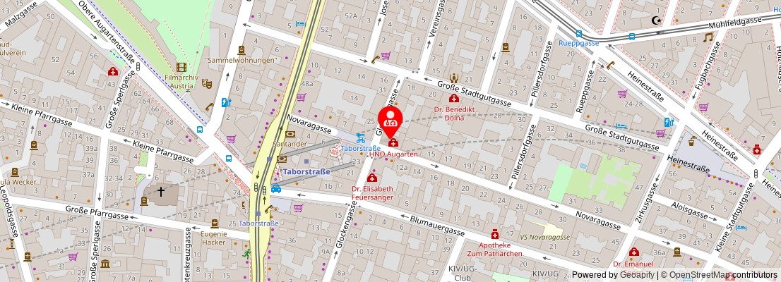Street map section around the address