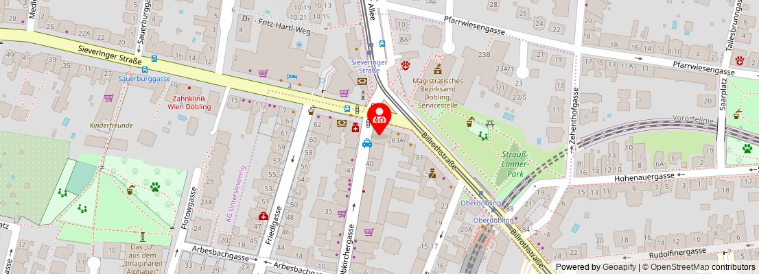 Street map section around the address