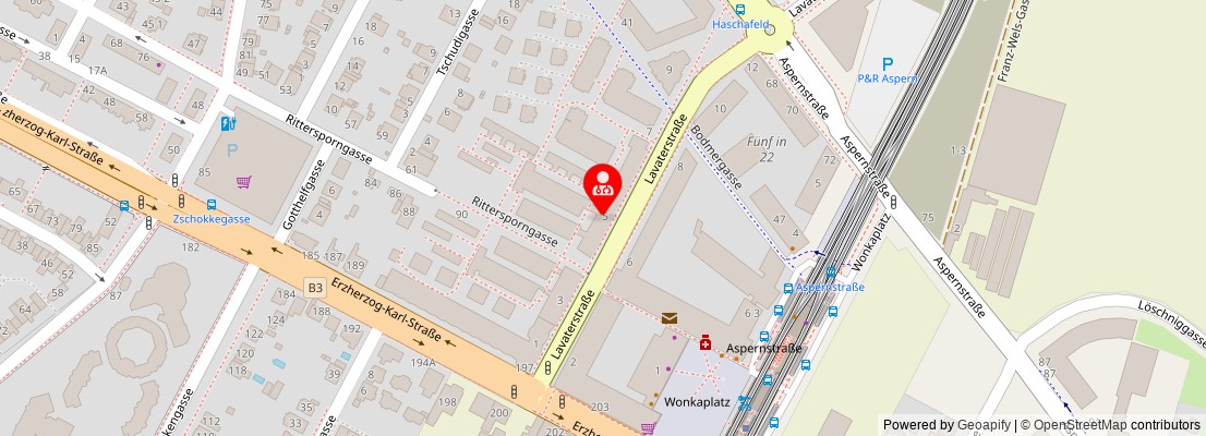 Street map section around the address