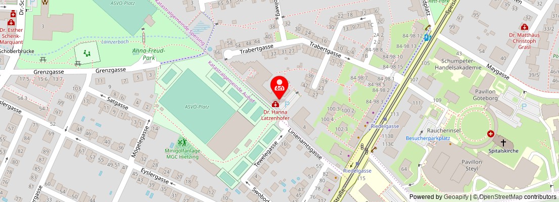 Street map section around the address