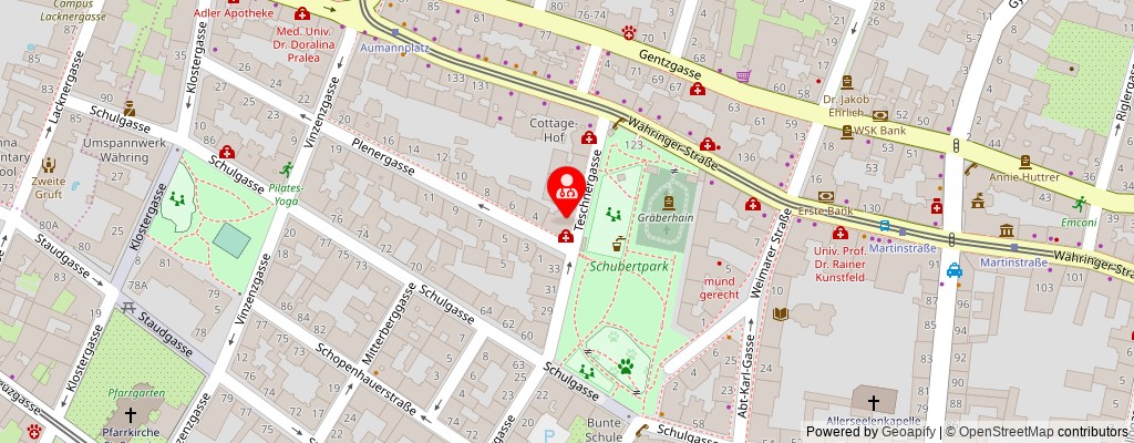 Street map section around the address