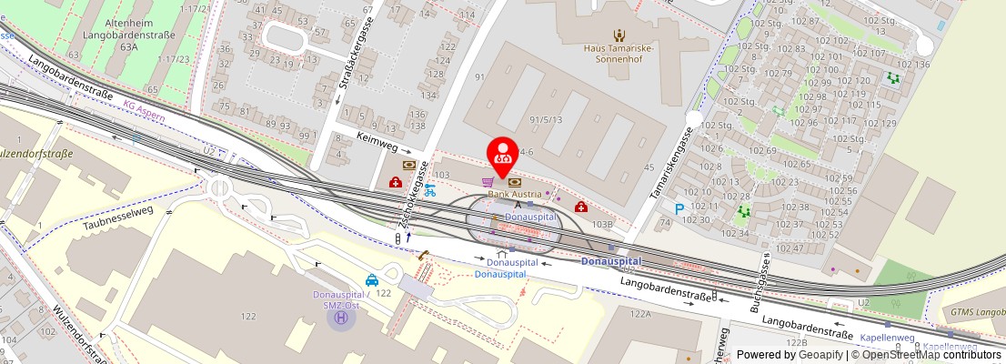 Street map section around the address