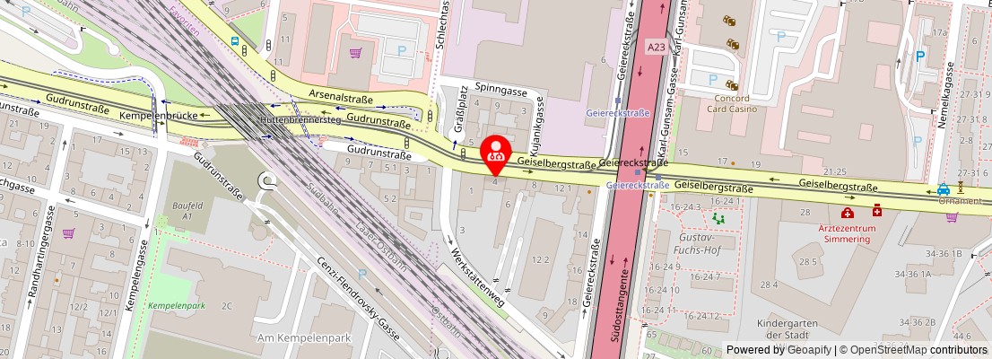 Street map section around the address