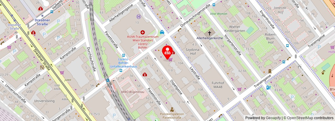 Street map section around the address