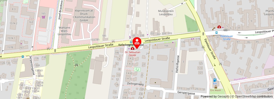 Street map section around the address