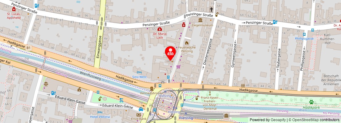 Street map section around the address