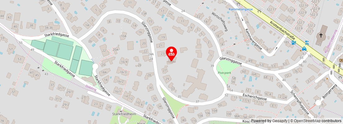 Street map section around the address
