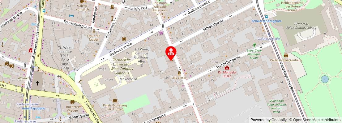 Street map section around the address
