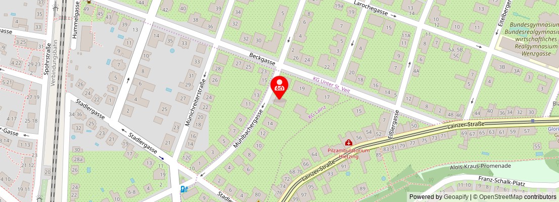 Street map section around the address
