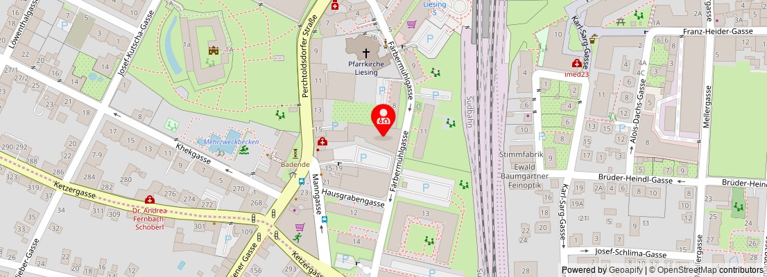 Street map section around the address