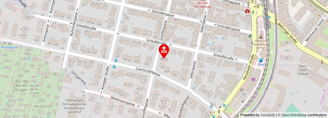 Street map section around the address