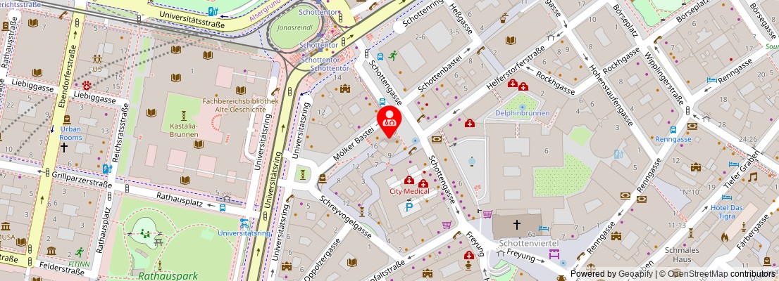 Street map section around the address