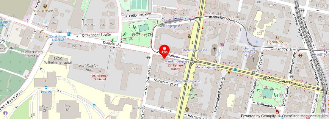 Street map section around the address