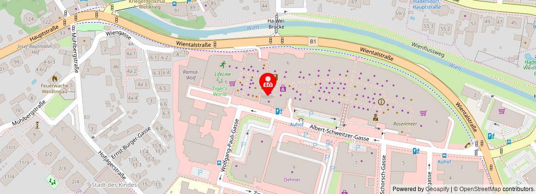 Street map section around the address