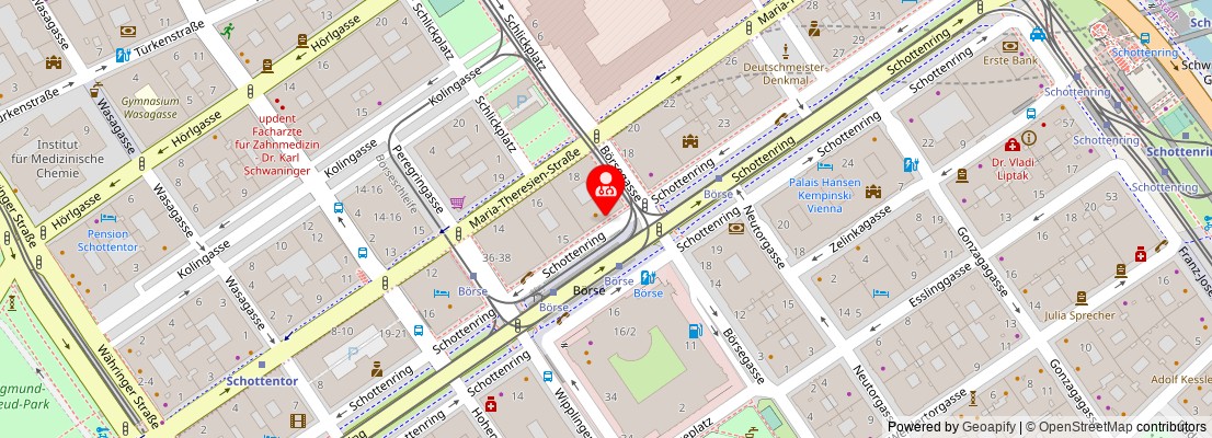 Street map section around the address
