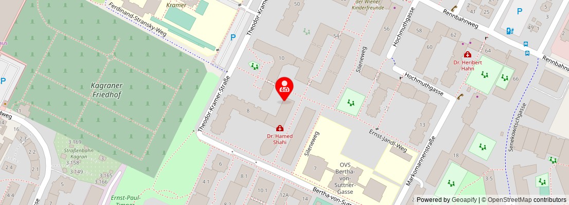 Street map section around the address
