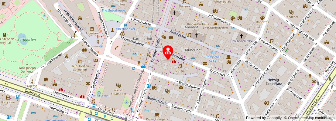 Street map section around the address