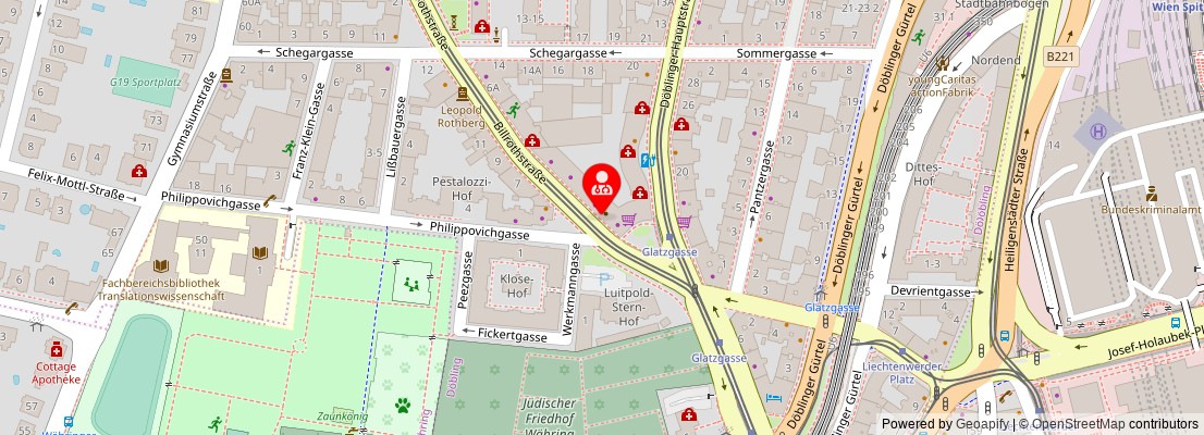 Street map section around the address