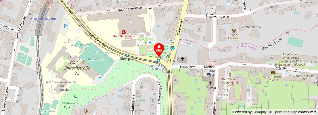 Street map section around the address