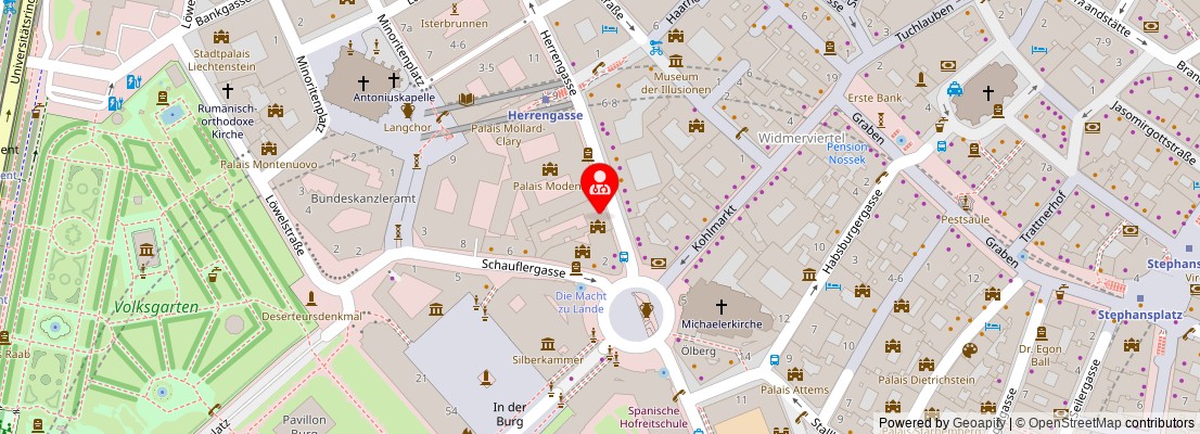 Street map section around the address