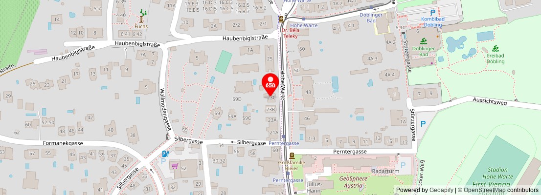 Street map section around the address