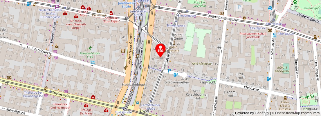 Street map section around the address