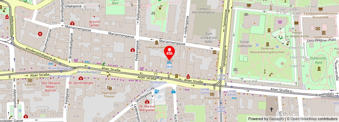Street map section around the address