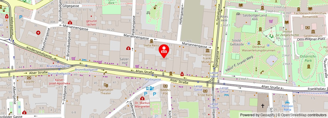 Street map section around the address