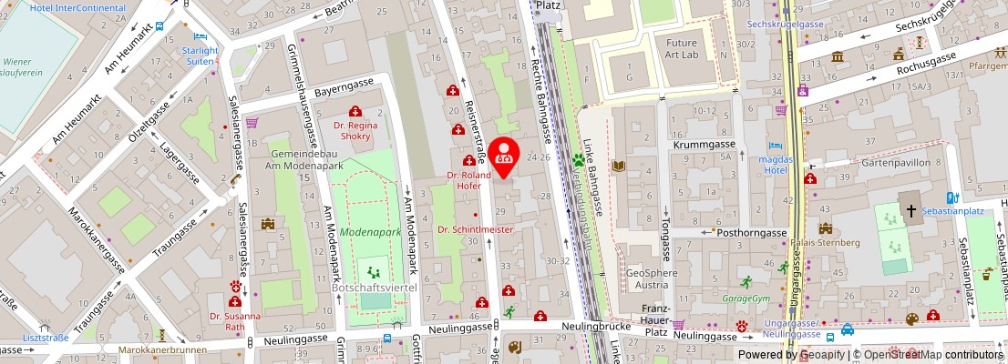 Street map section around the address
