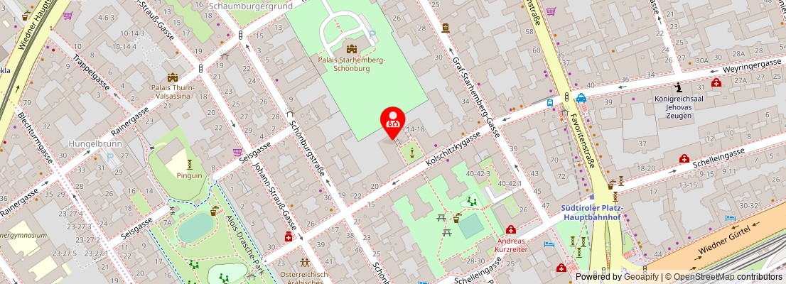 Street map section around the address