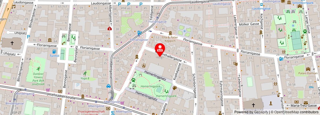 Street map section around the address