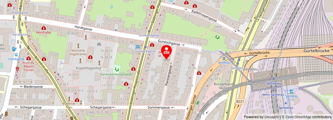 Street map section around the address