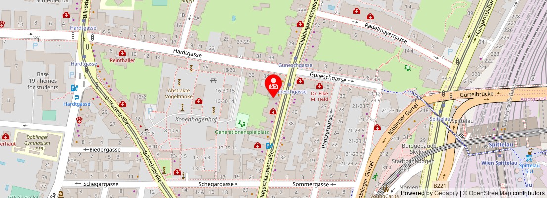 Street map section around the address