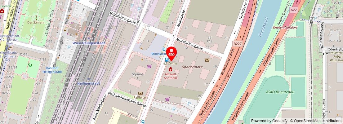 Street map section around the address