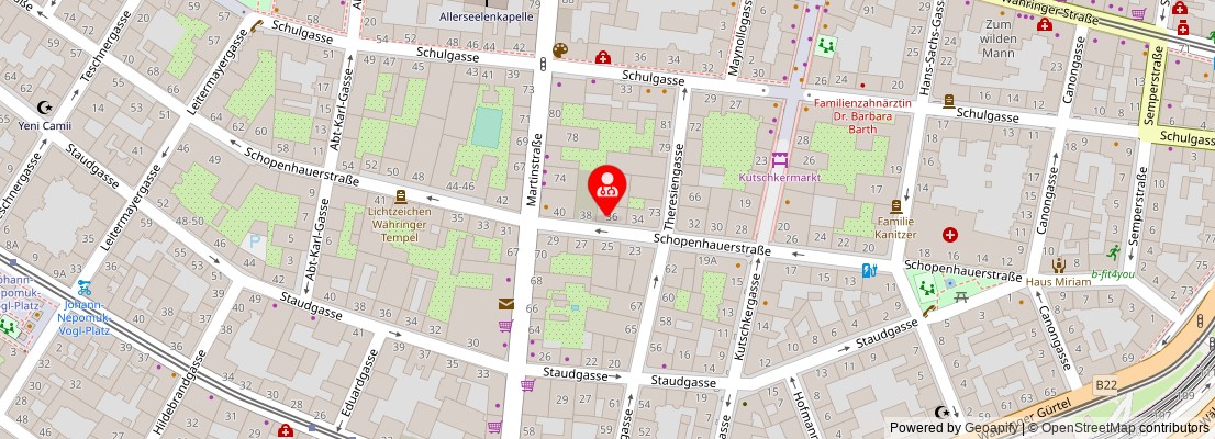 Street map section around the address