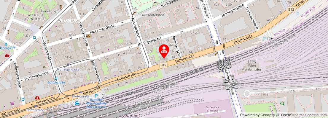 Street map section around the address