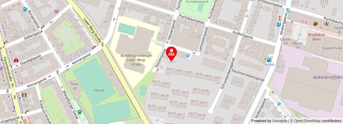 Street map section around the address