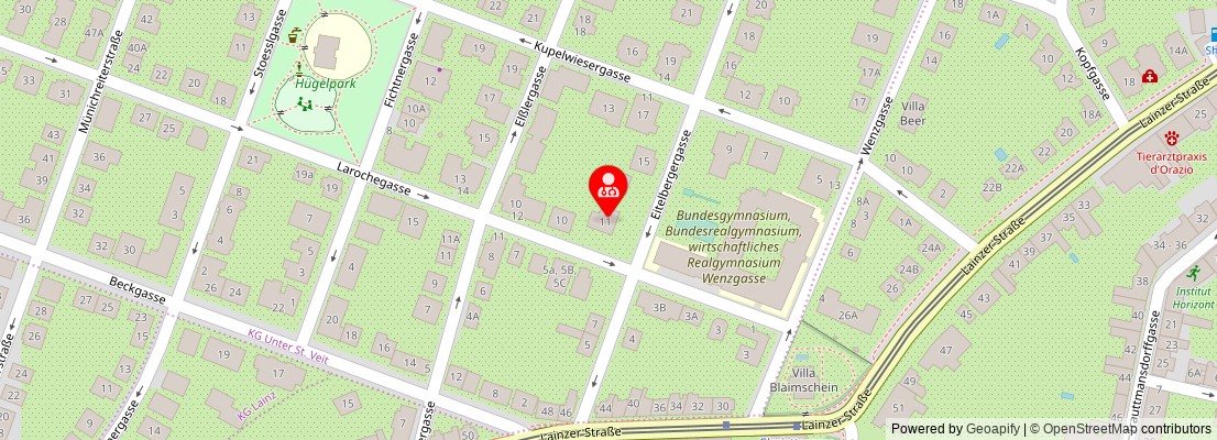 Street map section around the address