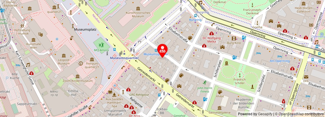 Street map section around the address