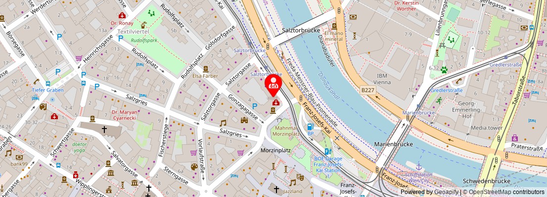 Street map section around the address