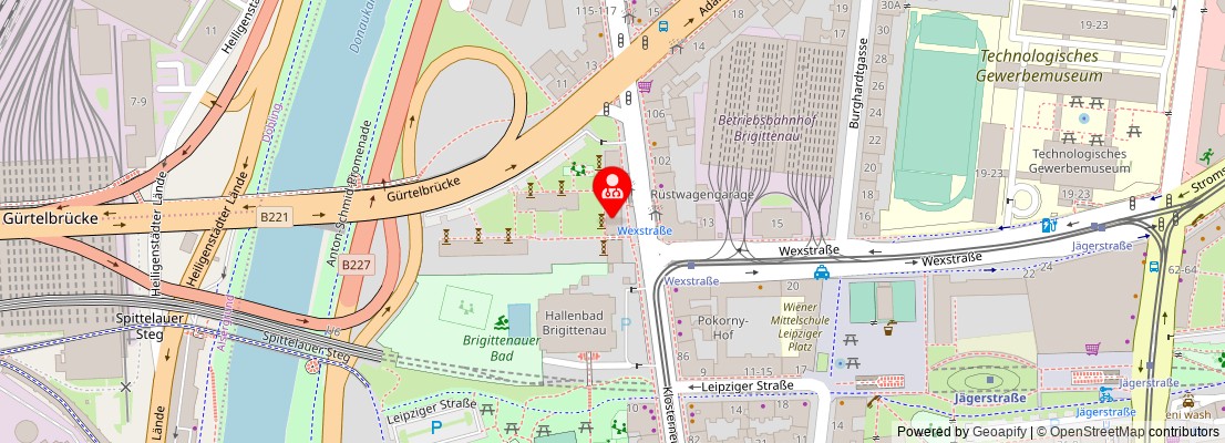 Street map section around the address
