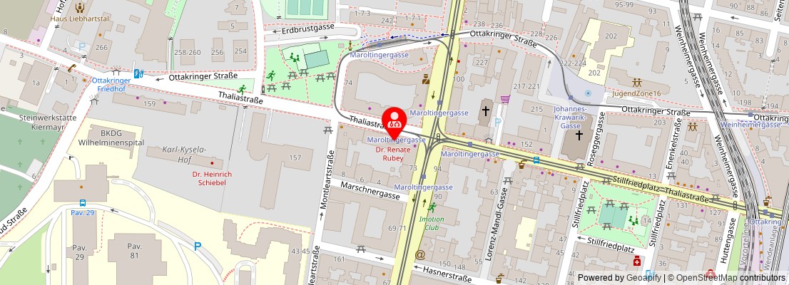 Street map section around the address