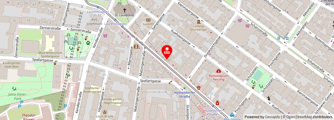 Street map section around the address