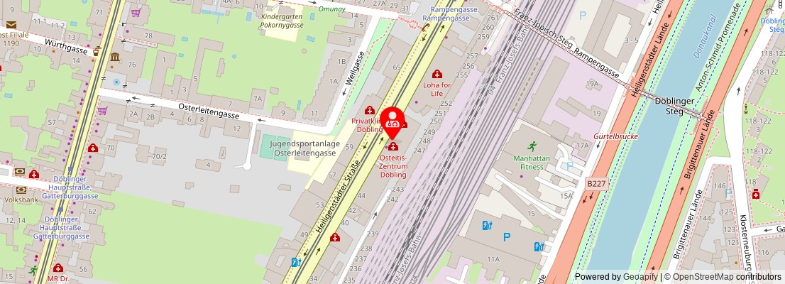 Street map section around the address