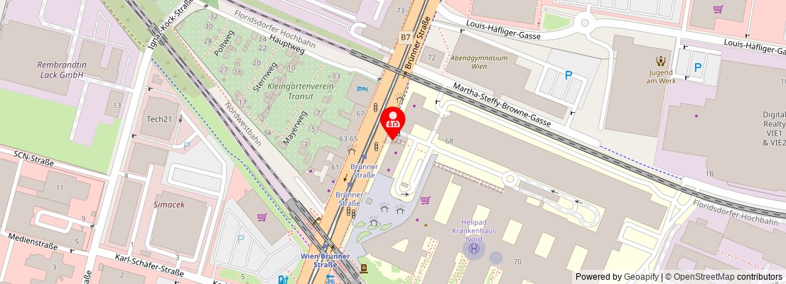 Street map section around the address